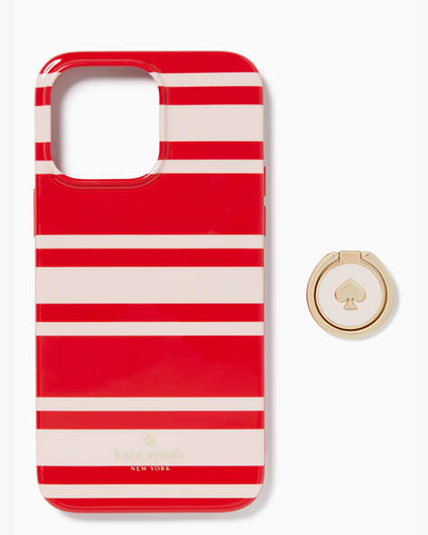 Kate Spade,Sailing Stripe iPhone 14 Pro Max Stability Ring,Heirloom Tomato Multi