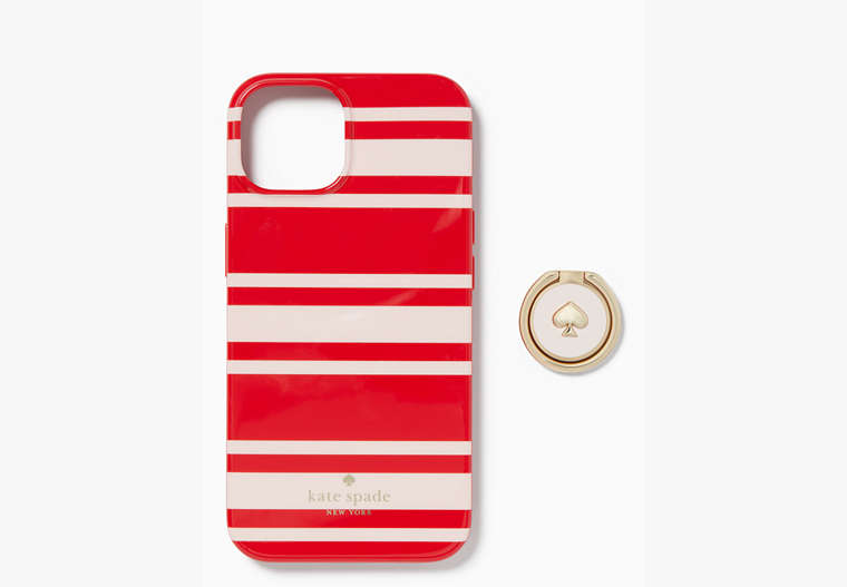 Kate Spade,Sailing Stripe iPhone 14 Stability Ring,Heirloom Tomato Multi image number 0