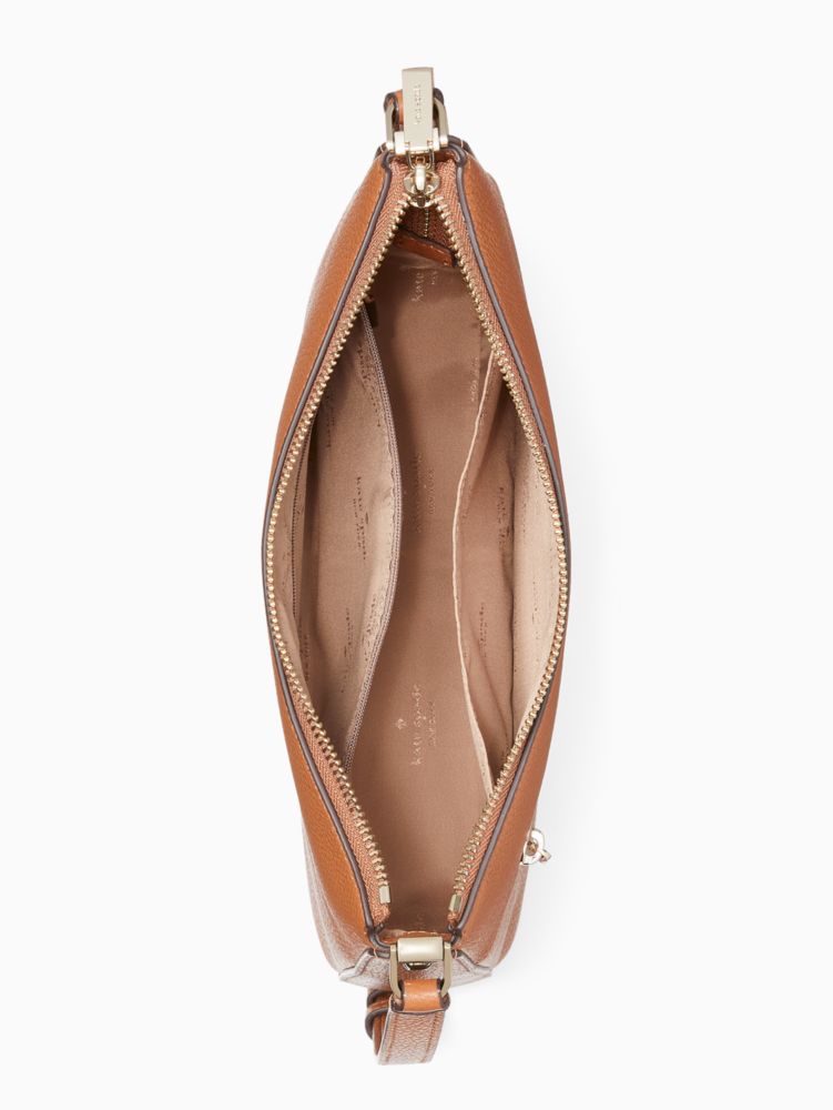 Kate Spade,Leila Swingpack Crossbody,Leather,Crossbody,Metal,Logo,Lined,Casual,Brown
