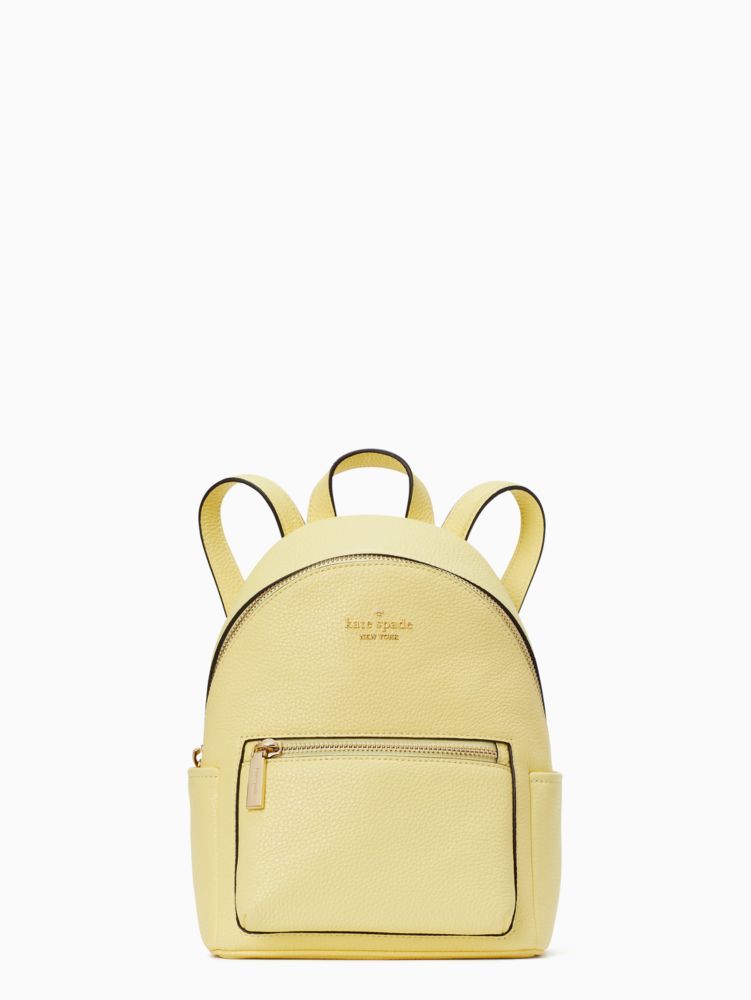 Kate Spade,leila pebbled leather mini dome backpack,Yellow Margarita