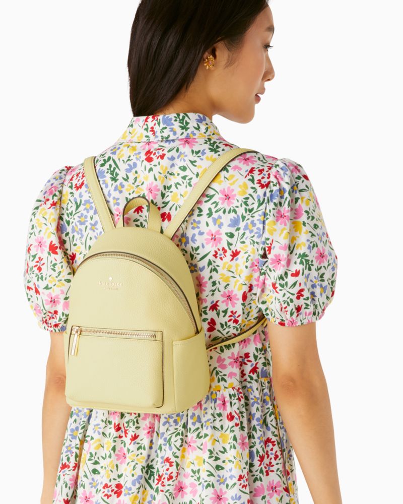 Kate Spade,leila pebbled leather mini dome backpack,Yellow Margarita