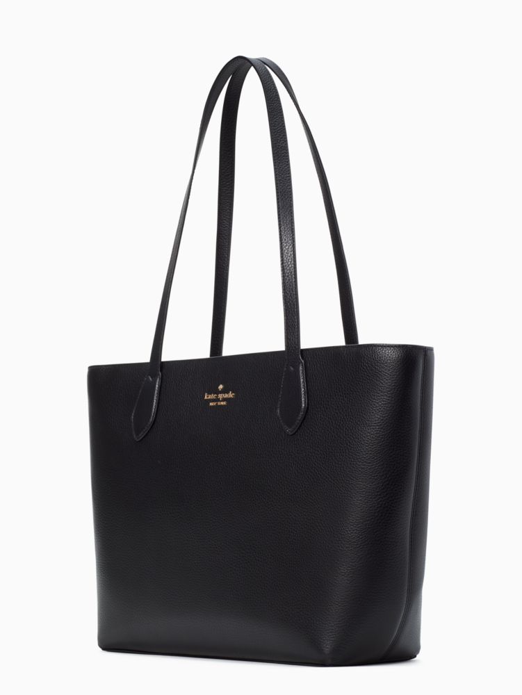 Kate Spade,leila pebbled leather tote,Black