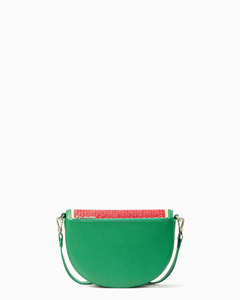 Lily Saffiano Leather Crossbody In Watermelon/silver