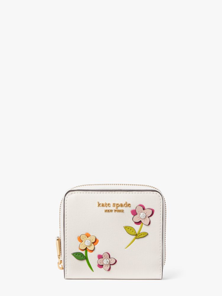 Kate Spade,イン ブルーム フラワー スモール コンパクト ウォレット,全てのアウトレット,クリームマルチ