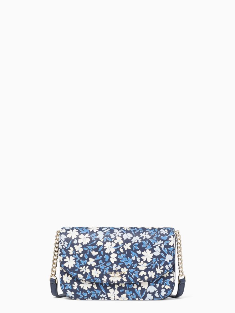 CLEARANCE] Kate Spade Tinsel Frosted Floral Flap Crossbody in Deep Berry  (K9341) - USA Loveshoppe