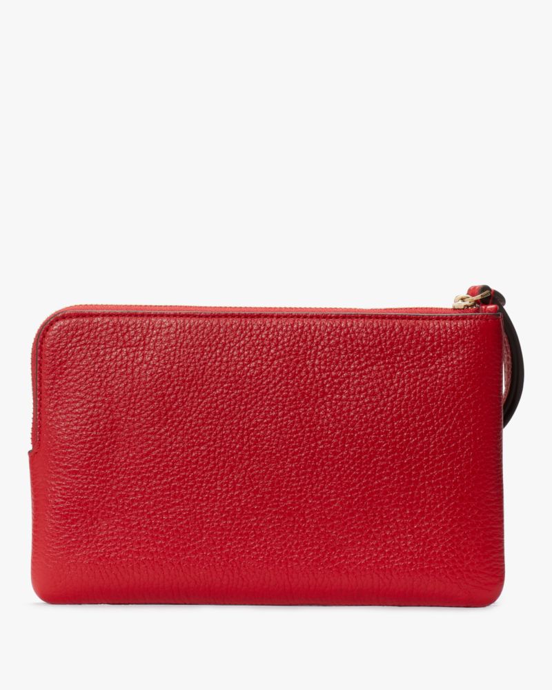 Kate Spade,Leila Medium L-Zip Wristlet,Candied Cherry