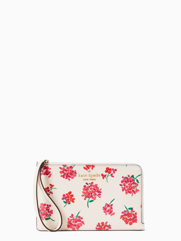 Staci Floral Medium L Zip Wristlet | Kate Spade Outlet