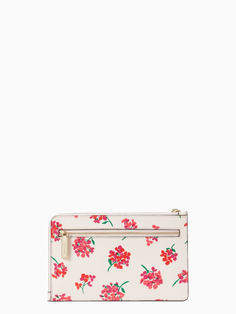 Kate Spade,ステイシー コースタル フローラル プリント ミディアム L-ジップ リスレット,財布小物,フレッシュピーチマルチ