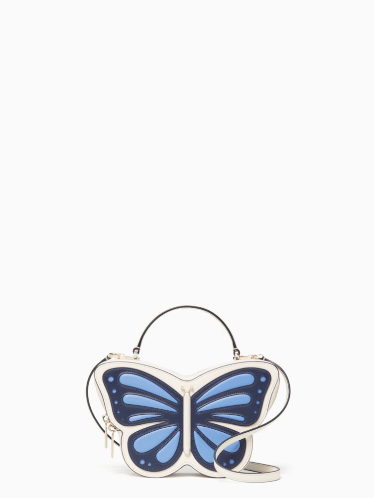 Kate Spade Novelty Butterfly Flutter Fly Picnic Basket Bag Blue