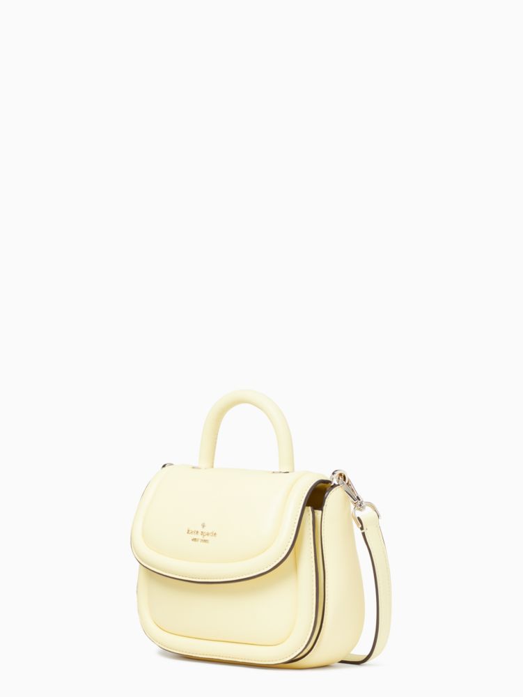 Kate Spade,Puffy Mini Top Handle Crossbody,Crossbody,Metal Material,Logo,Casual,Yellow