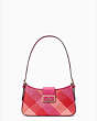 Kate Spade,reegan woven straw small shoulder bag,Pink Multi
