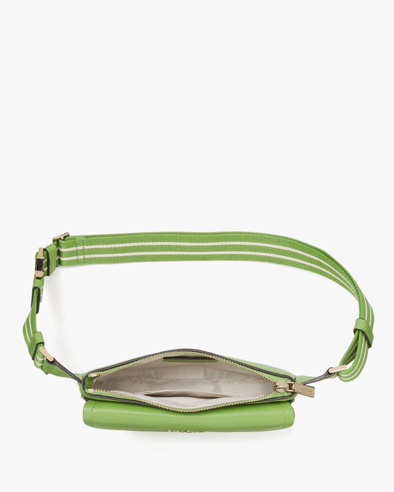 Kate Spade,Rosie Belt Bag,Leather,Belt Bag,Stripe,Logo,Metal,Lined,Casual,Green