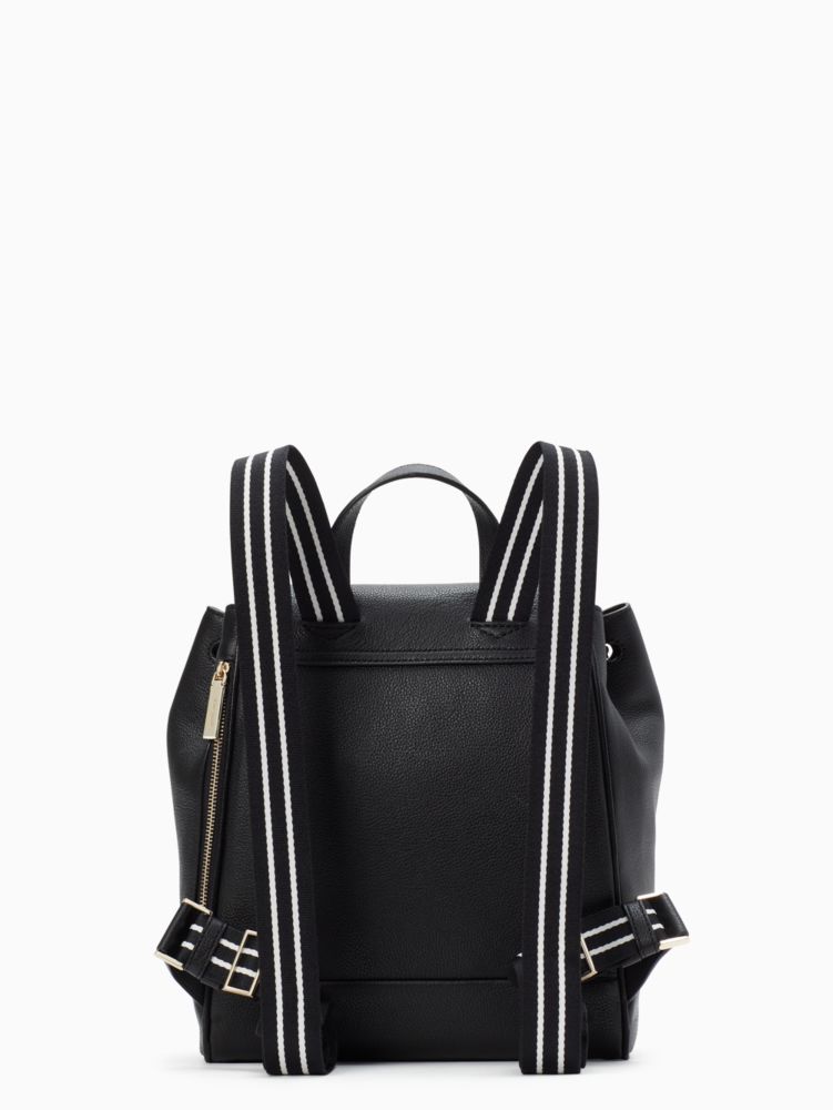 Black leather kate spade backpack online