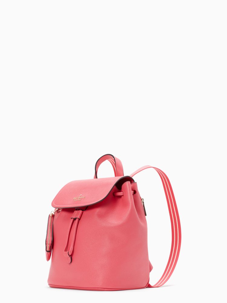 Kate Spade,Rosie Medium Flap Backpack,Lining Leather,Leather,Backpack,Coin,Stripe,Logo,Metal,Lined,Casual,