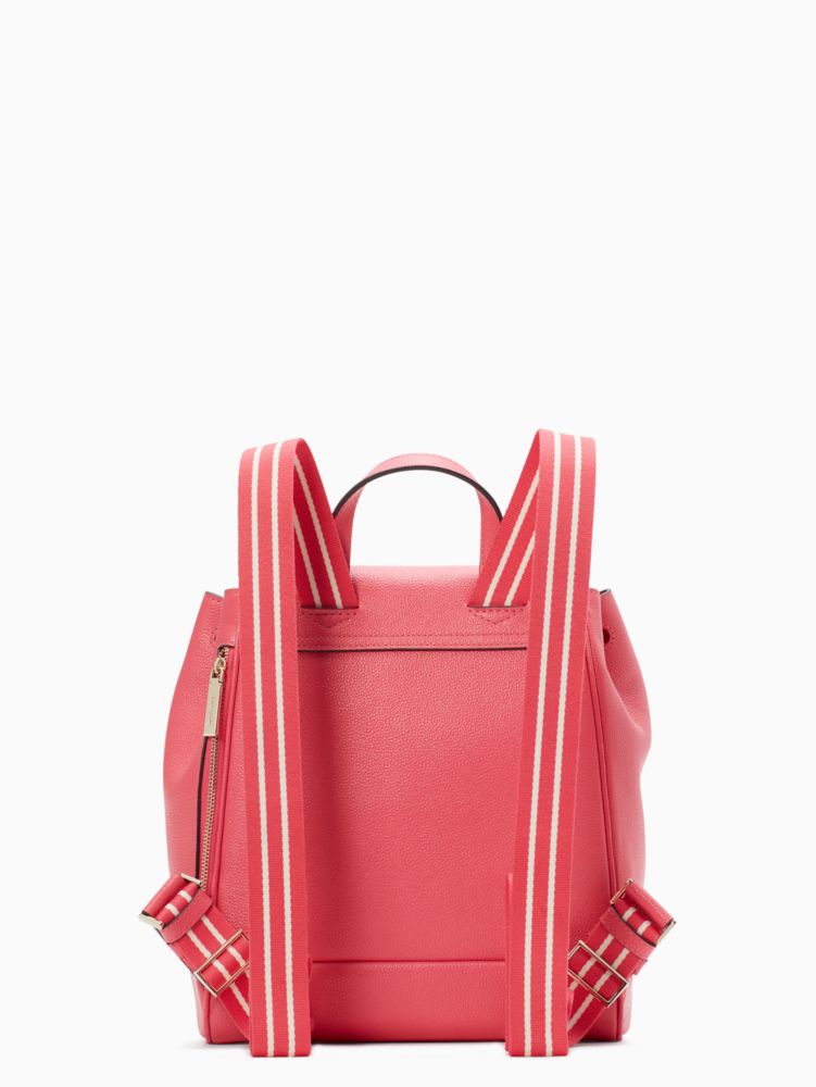 Kate Spade,Rosie Medium Flap Backpack,Lining Leather,Leather,Backpack,Coin,Stripe,Logo,Metal,Lined,Casual,
