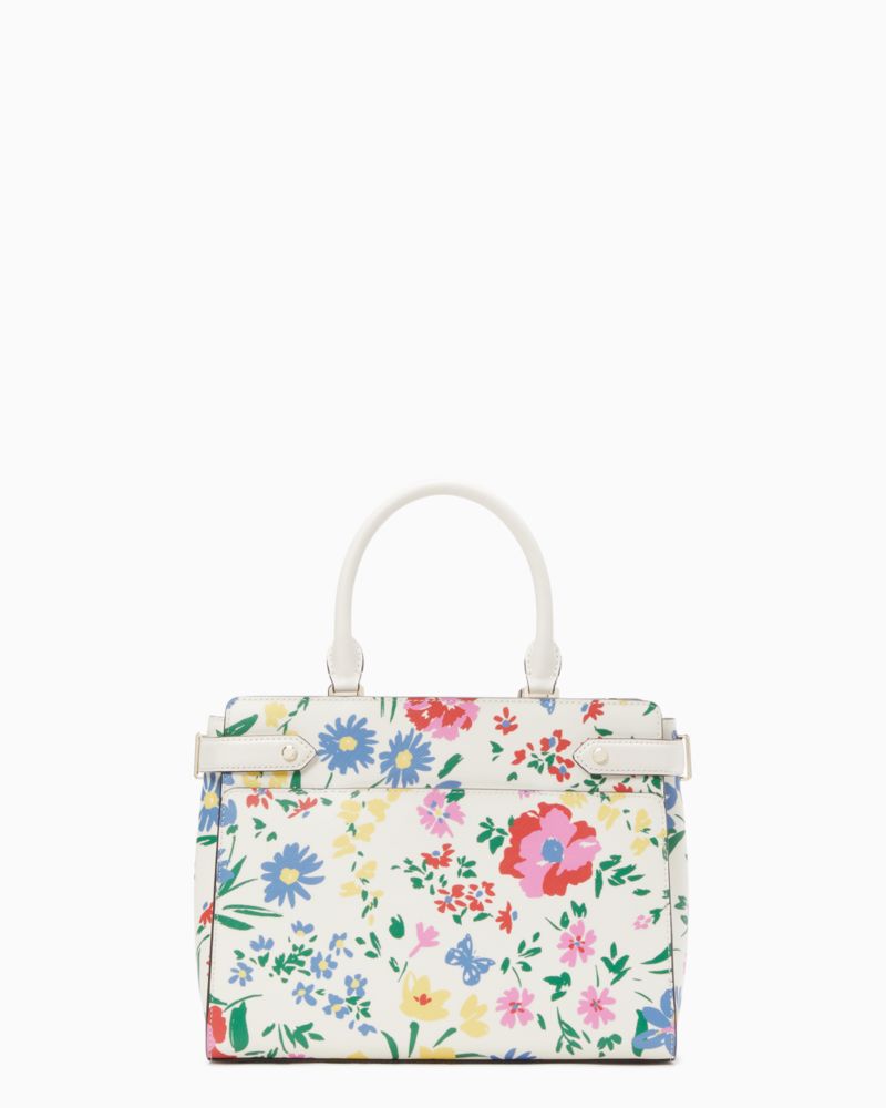 KATE SPADE PERFECT LARGE TOTE ZIP SHOULDER BAG WHITE CREAM FLORAL GARDEN  PRINT