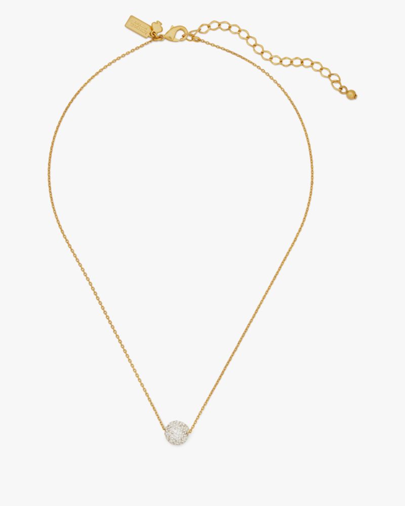 Kate Spade,razzle dazzle mini pendant necklace,Clear/Worn Gold