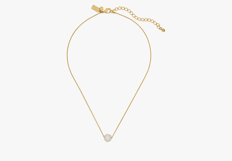 Kate Spade,razzle dazzle mini pendant necklace,Clear/Worn Gold image number 0