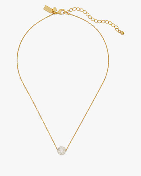 Kate Spade,razzle dazzle mini pendant necklace,Clear/Worn Gold
