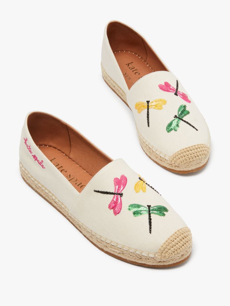 Kate Spade,Dragonfly Espadrilles,Casual,Parchment Multi