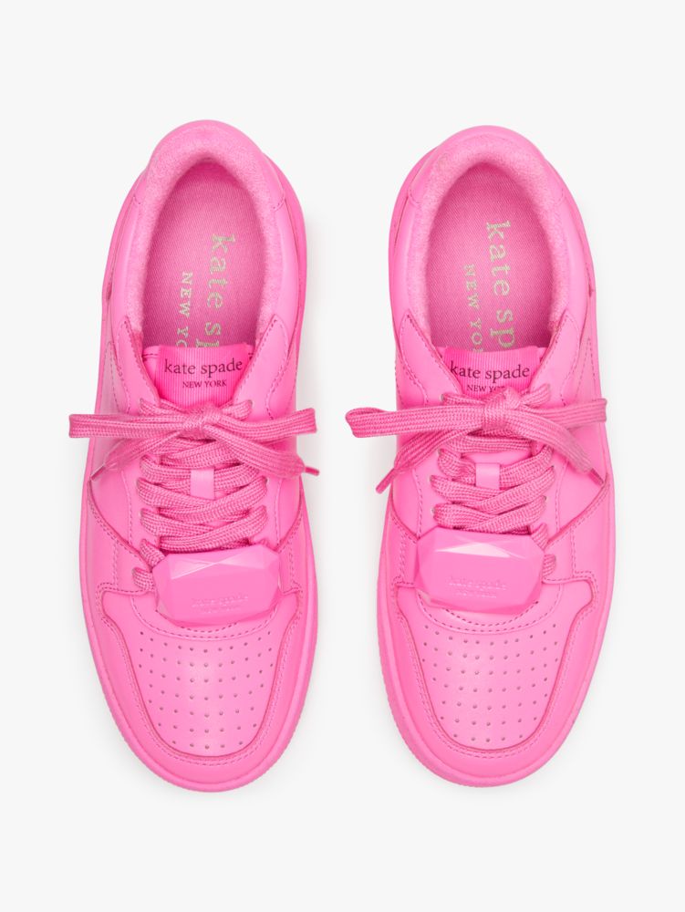 Kate Spade,Bolt Gem Sneakers,Lining Terry,Polyurethane,Nappa Leather,Casual,Perforated,Casual,Pink