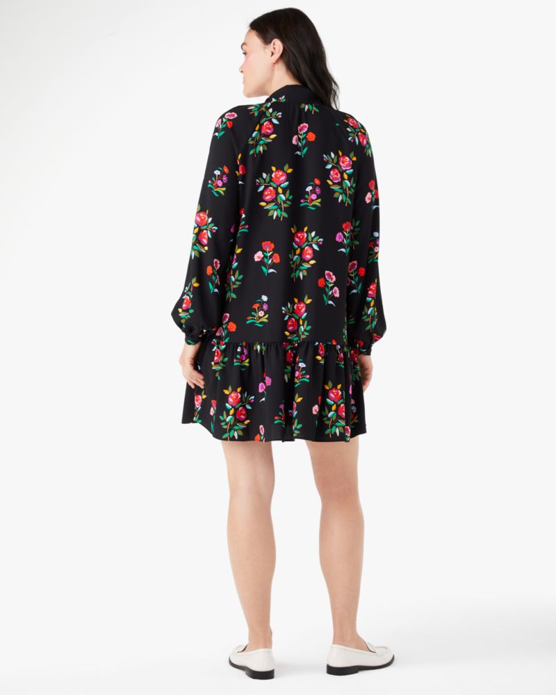 Autumn Floral Tie Neck Dress | Kate Spade Outlet