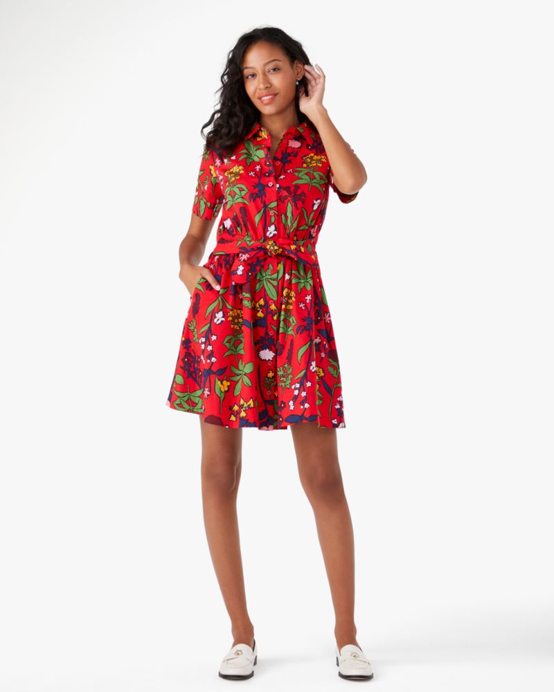 Botanical Garden Tie Waist Shirtdress | Kate Spade Outlet