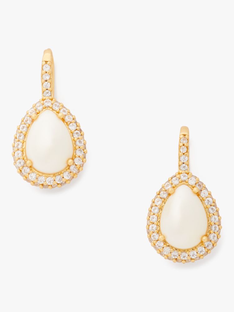 Pave Halo Drop Earrings