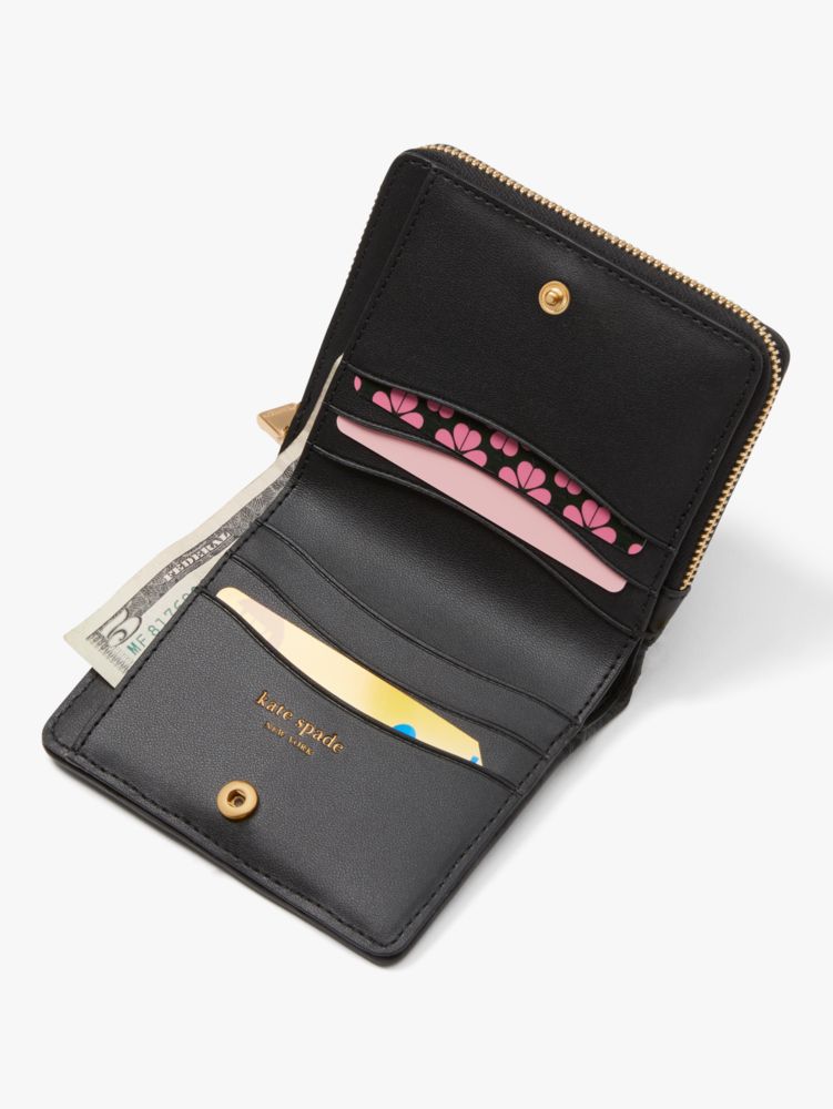 Kate Spade,エブリン キルテッド スモール バイフォールド ウォレット,ミニ財布,ブラック