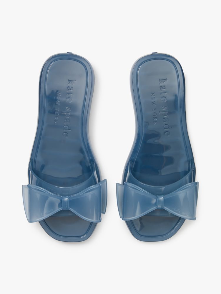Kate Spade,Tie The Knot Slide Sandals,Rubber,Slides,PVC,Sheer,Bow,Casual,