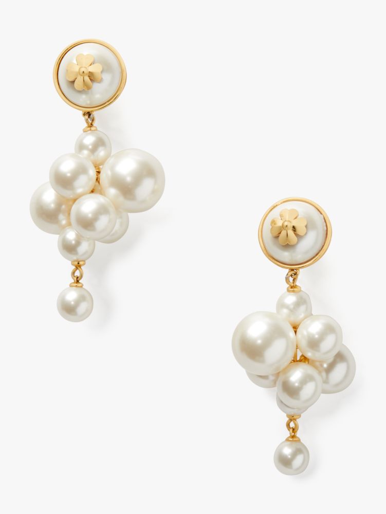 Pearl Double G Earrings In Gold Metal