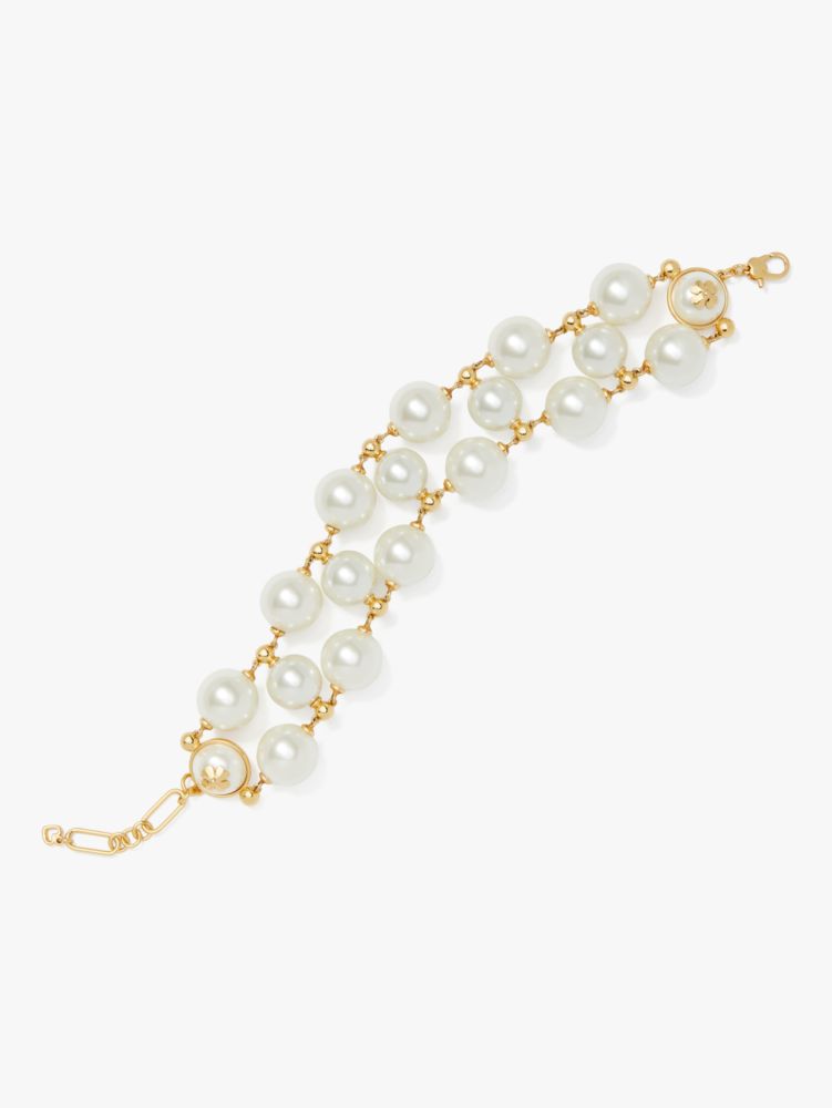 Kate Spade,Pearls On Pearls Bracelet,Cream/Gold