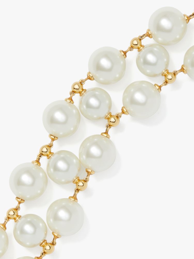 Kate Spade,Pearls On Pearls Bracelet,Cream/Gold