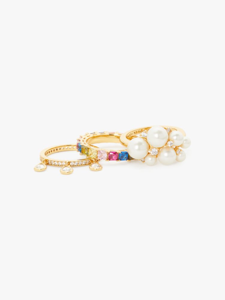 Kate Spade,Rain Or Shine Stacking Ring Set,