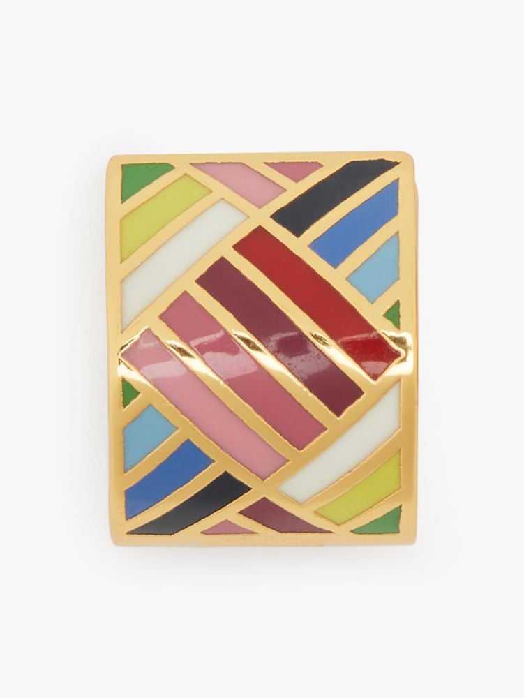 Kate Spade,Patchwork Enamel Huggies,