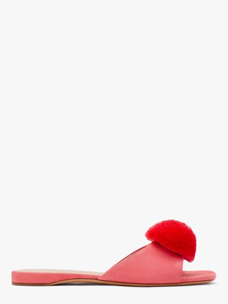 Kate Spade,Amour Pom Slide,Slides,Color Block,Pom Pom,Breathable,Day Party,Pink