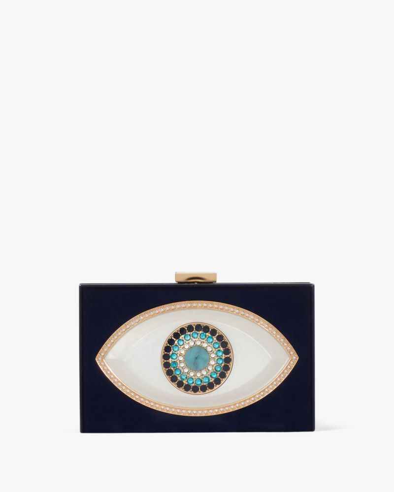 Evil Eye Jeweled Resin Small Frame Clutch