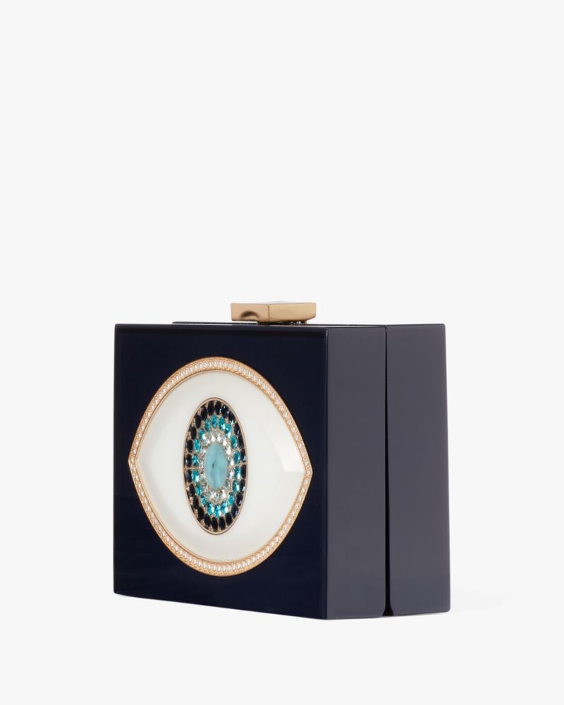 Evil Eye Jeweled Resin Small Frame Clutch