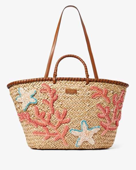 What The Shell Embellished Straw Large Tote