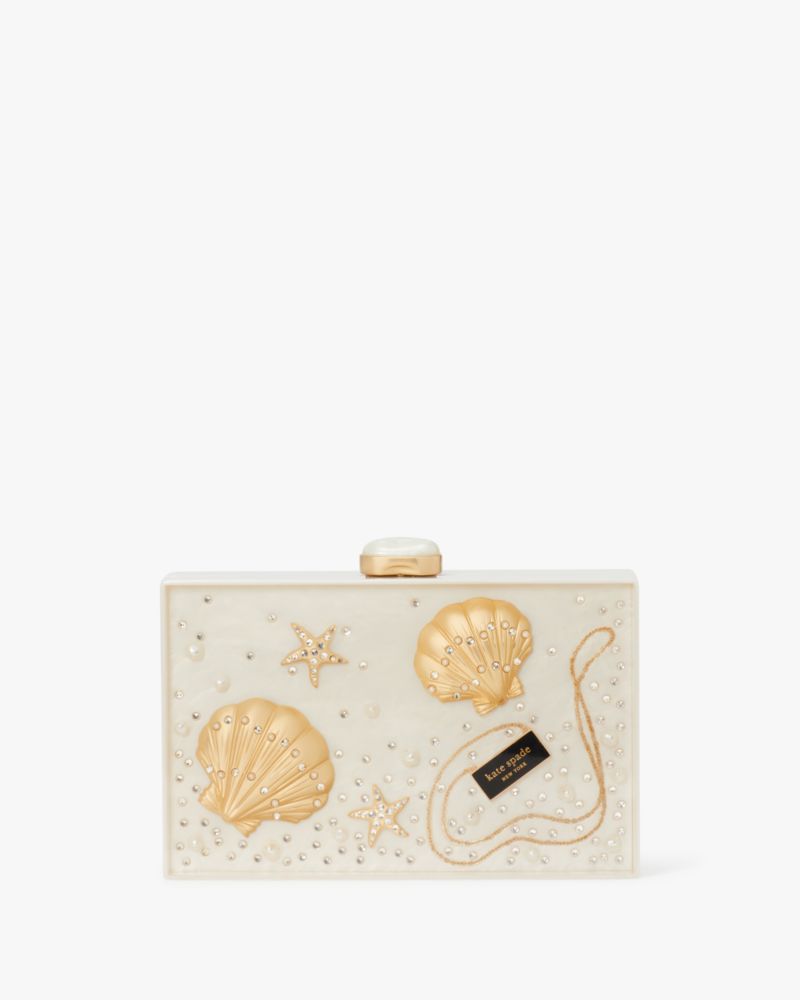 Kate Spade,What The Shell Ocean Scene Resin Frame Clutch,Multi