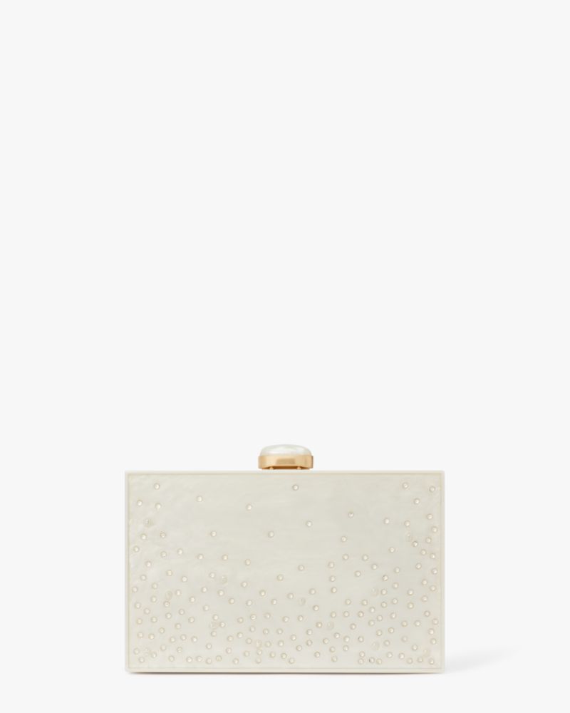 Rauwolf Emerald Cut Gemstone Clutch White Alabaster Evening Bag