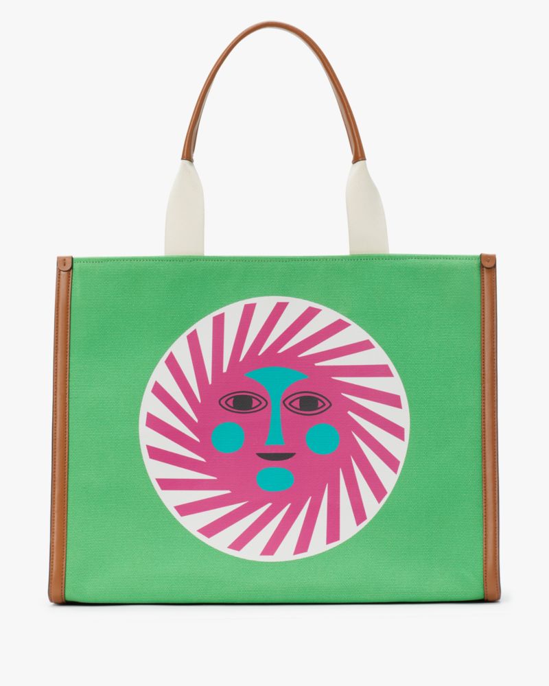 Kate Spade,Alexander Girard x Kate Spade New York Canvas Large Tote,Casual,Green