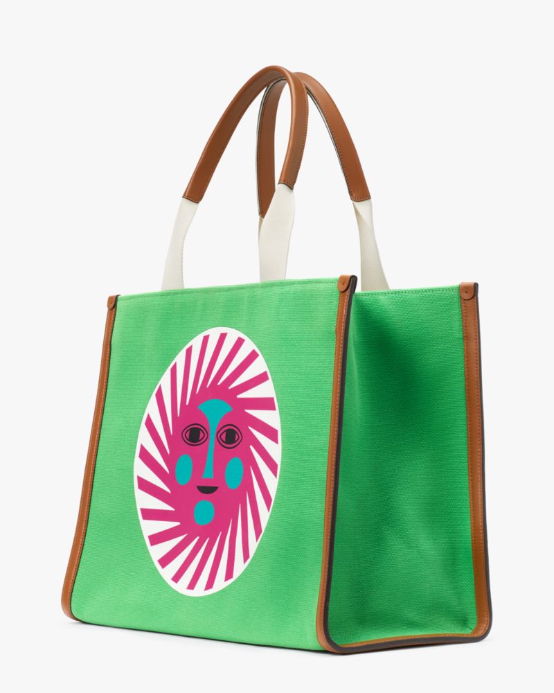 Kate Spade,Alexander Girard x Kate Spade New York Canvas Large Tote,Casual,Green