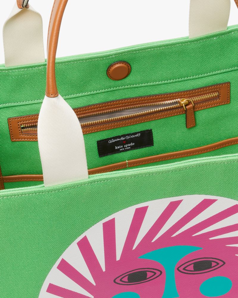 Kate Spade,アレキサンダー・ジラード X ケイトスペード ニューヨーク キャンバス ラージ トート,全てのアウトレット,グリーン