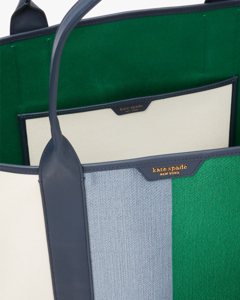 Kate Spade,Racing Stripe Canvas Large Tote,