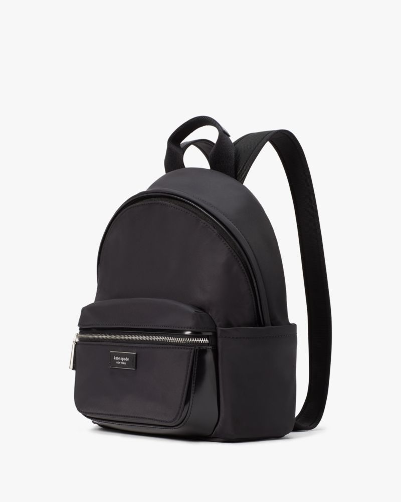 Kate Spade Sam Icon Ksnyl Small Leather Backpack in Black