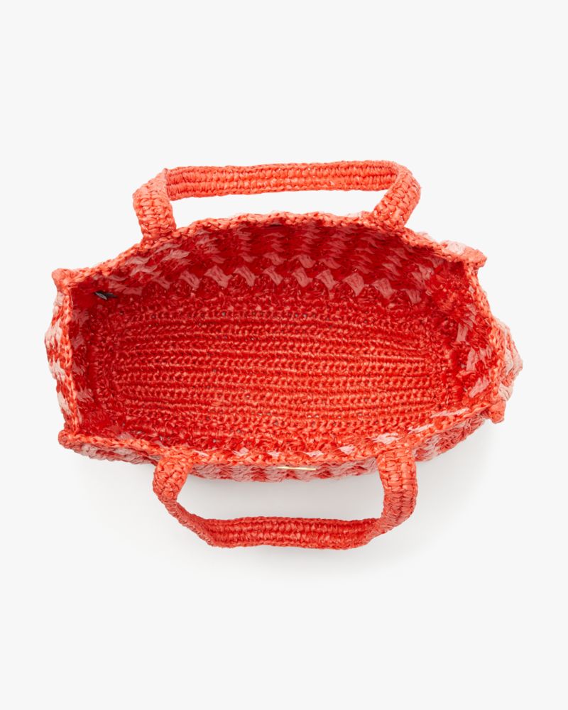 Kate Spade,High Tide Striped Crochet Raffia Medium Tote,Multi Color