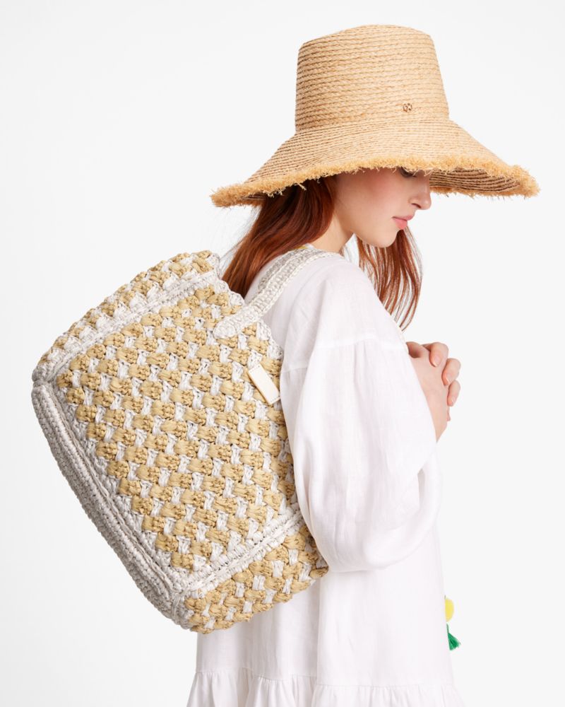 Changing Tides - Large Straw Backpack for Women