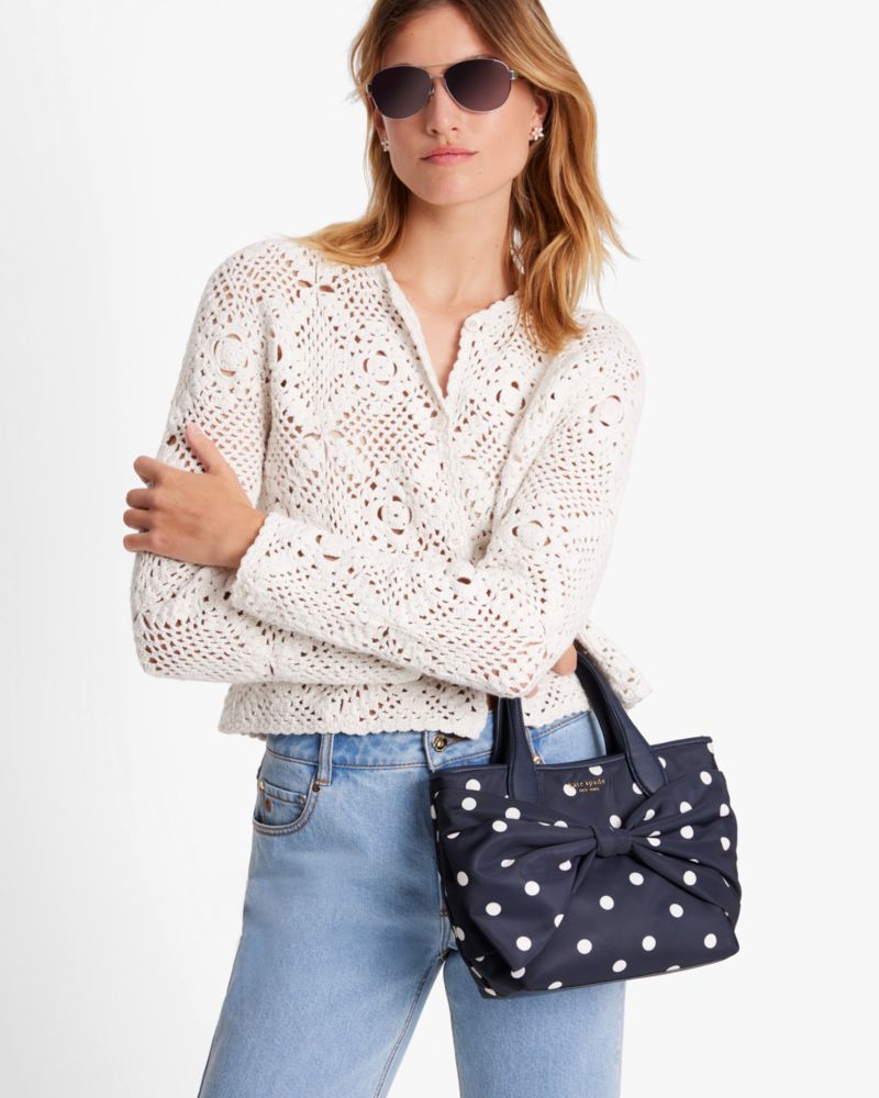 Kate spade blue polka dot 2024 purse