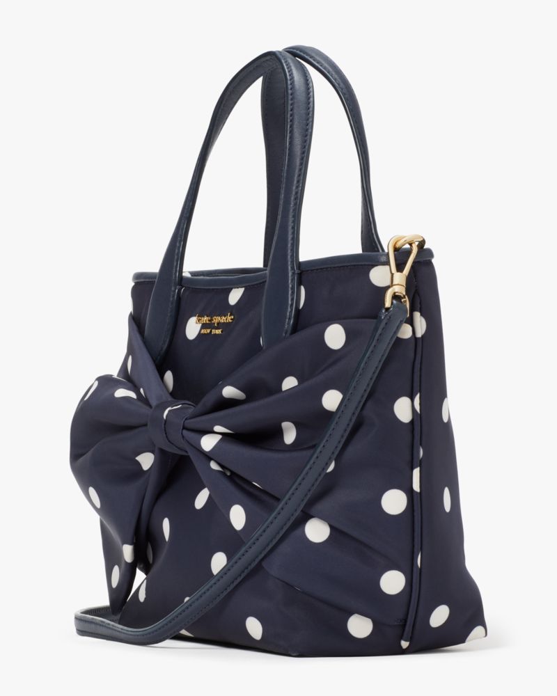 Kate Spade,On Purpose Polka Dot Bow Tote,Rich Navy Multi